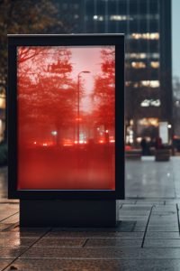 Display blank clean screen or signboard mockup for offers or advertisement in public area